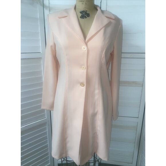 Vintage 80s Women’s Vintage Long Peach Single Breasted Blazer Made In USA Large - Picture 1 of 9
